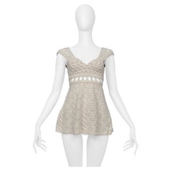 Oscar De La Renta – Off-White-Tanktop aus Häkel-Strick
