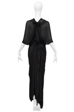 Comme Des Garcons Sheer Black Dress With Knots