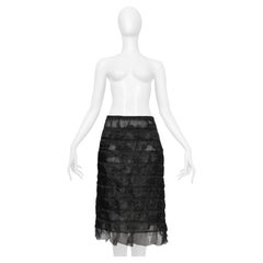 Junya Watanabe Black Sheer Skirt With Ruffles