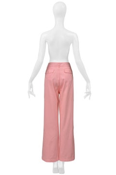 Pantalones de Comme Des Garçons con la parte delantera lisa, color rosa, 2004