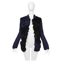 Comme Des Garcons Navy And Black Ruffle Shirt 1999