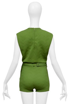 Prada Textured Green Top And Culottes Ensemble 2021