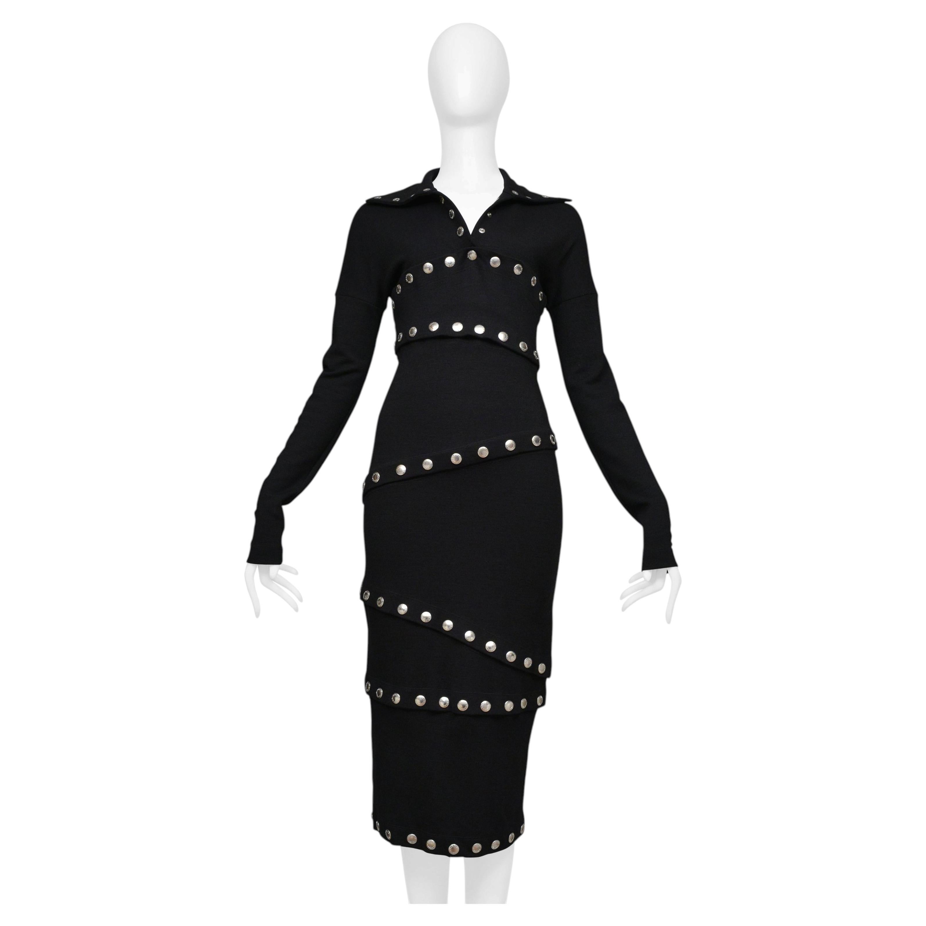 Dolce & Gabbana Black Knit Dress With Snaps 2003