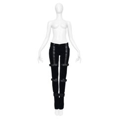 Dolce & Gabbana Black Velvet Bondage Pants 2003