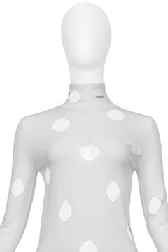 Pull Prada en maille blanche à découpes et col montant