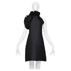 Gucci By Tom Ford Black Halter Dress With Ruffle Neckline 2000