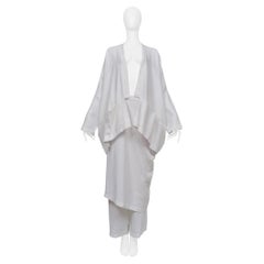 Shirin Guild Oversized Off White Linen Kimono Jacket And Pants Ensemble 2001