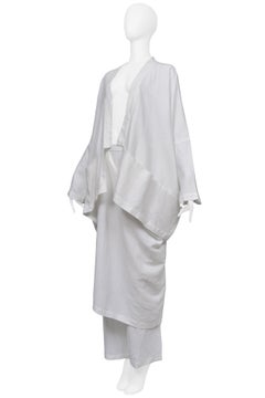 Shirin Guild Oversized Off White Linen Kimono Jacket And Pants Ensemble 2001