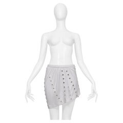 Dolce & Gabbana White Mini Skirt With Exposed Tape And Snaps