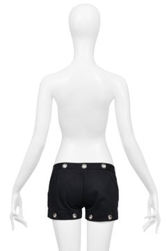 Dolce & Gabbana Black Cotton Super Mini Shorts With Grommets 2005