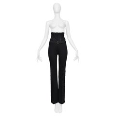 Dolce & Gabbana Black Corset Pants With Side Buttons