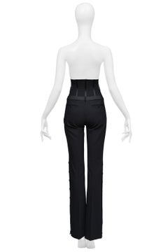 Dolce & Gabbana Black Corset Pants With Side Buttons