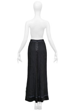 Jean Paul Gaultier High Waisted Black Satin Skirt