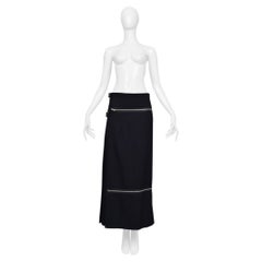Comme Des Garcons Dark Navy Pleated Skirt With Zippers 2001