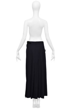 Comme Des Garcons Dark Navy Pleated Skirt With Zippers 2001