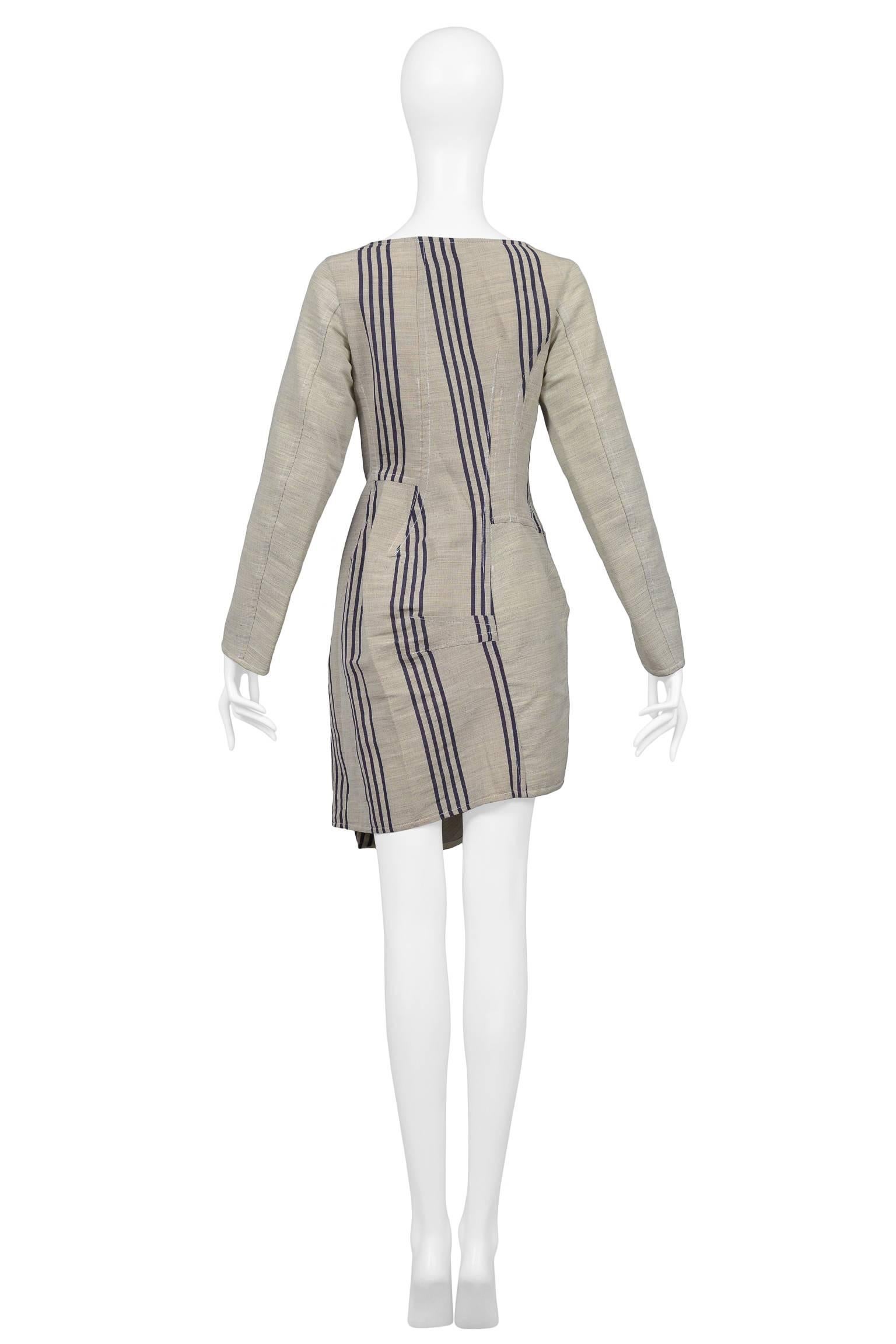 Comme des Garcons Deconstructed Corset Tunic Top With Stripe Panels 1998 In Excellent Condition For Sale In Los Angeles, CA