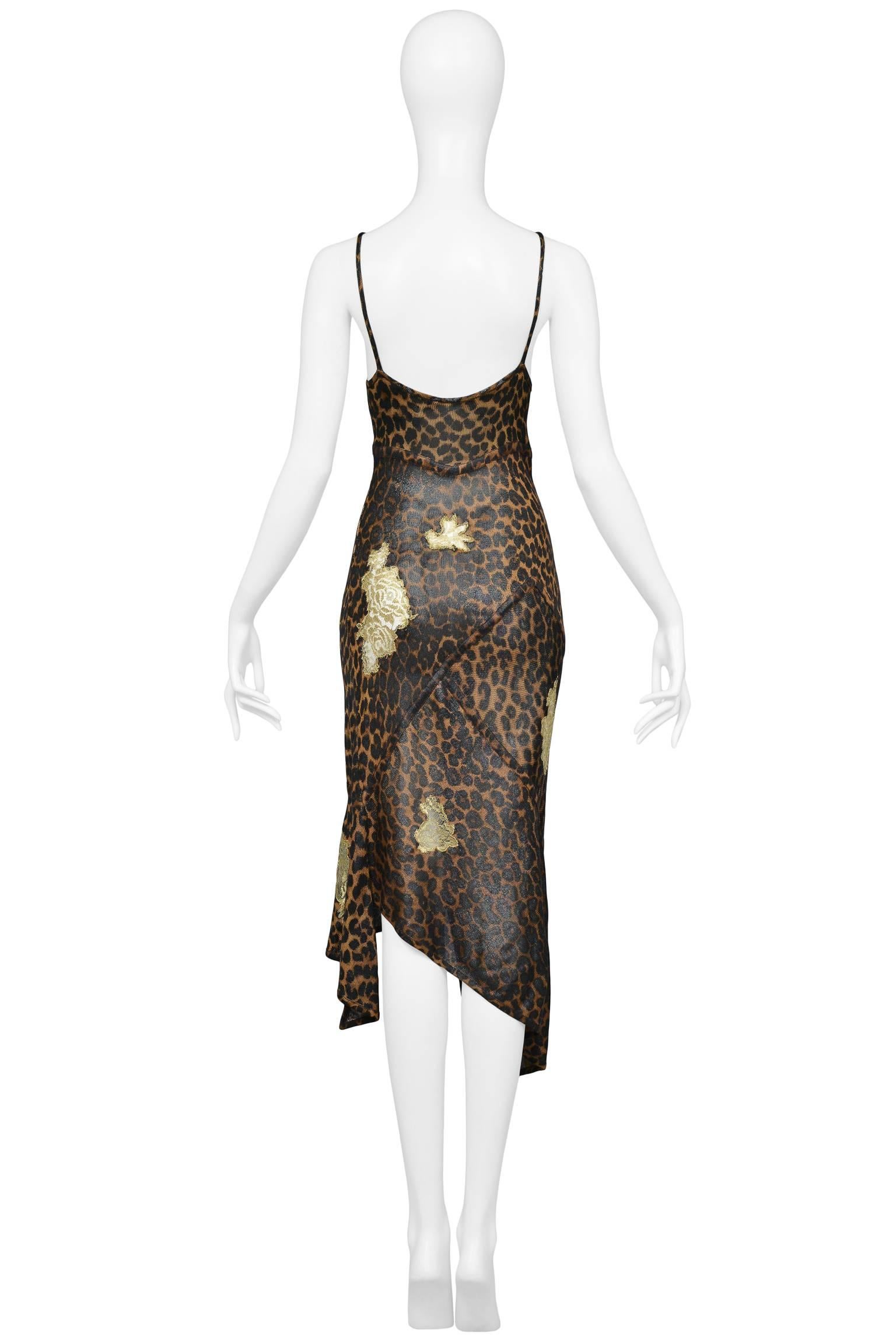 Women's Dior by Galliano Leopard Metallic Knit Dress w Lace Applique & 