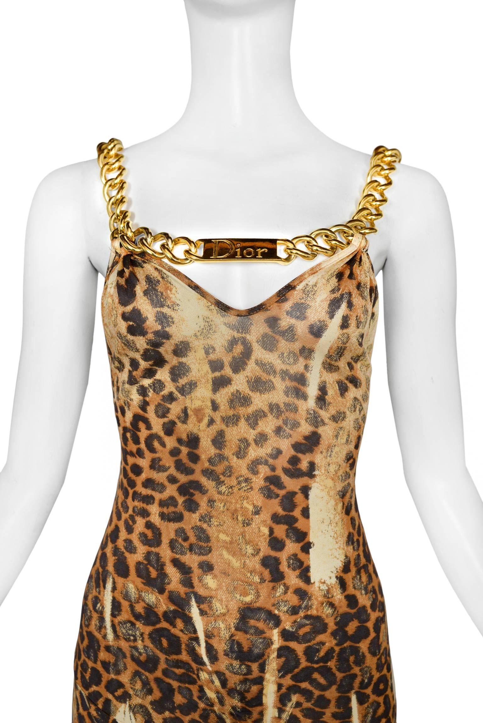 dior gold chain dress