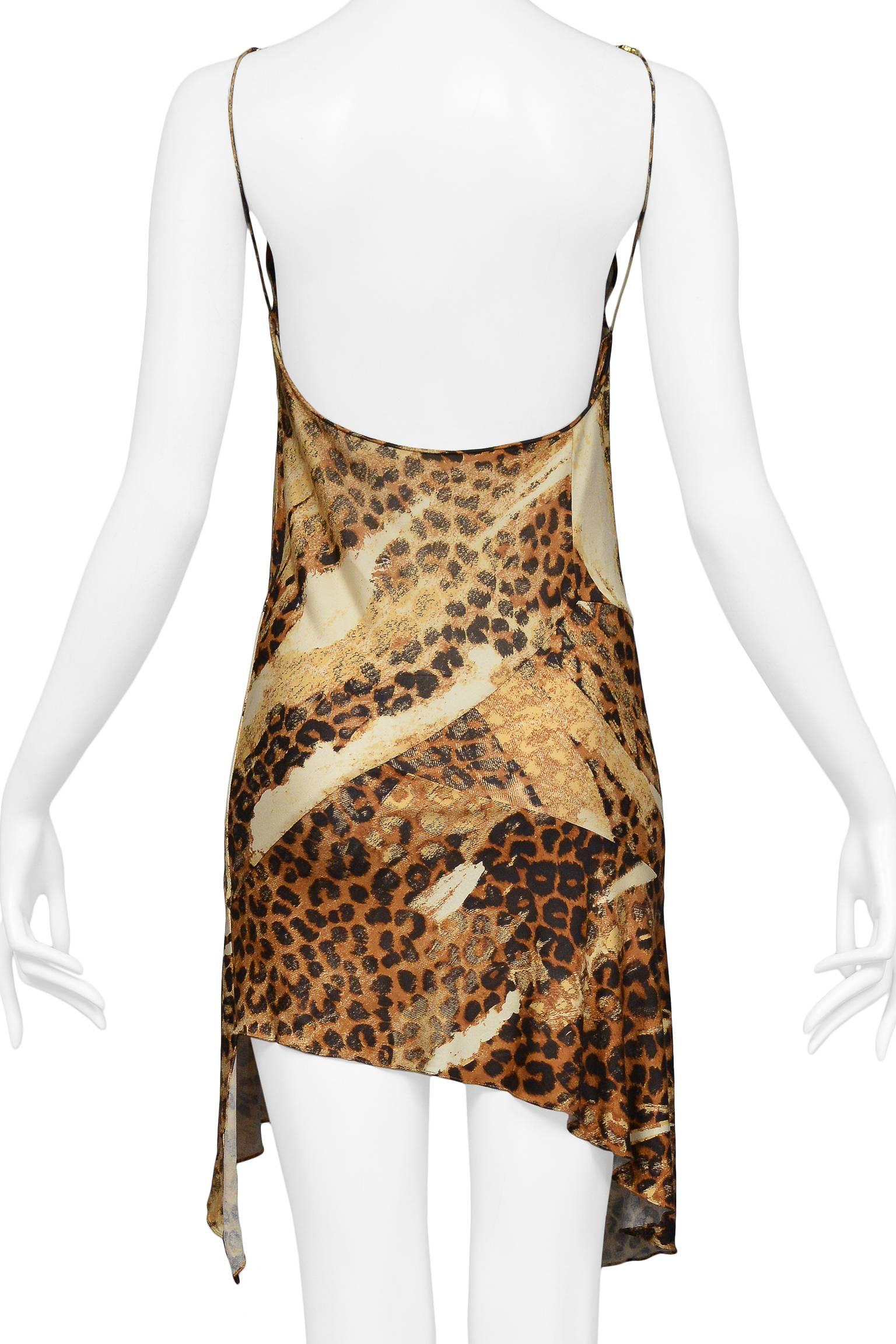 Dior by John Galliano Leopard Burnout CD Charm Disco Dress 2000 In Excellent Condition In Los Angeles, CA