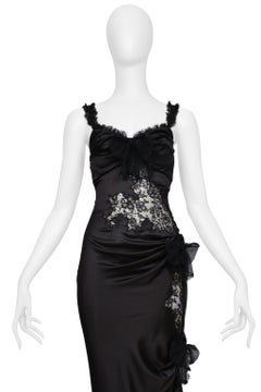 Ungaro Black Silk Gown With Ruffles