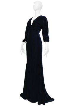 Stella Mccartney Dark Navy Velvet Gown