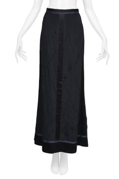 Jean Paul Gaultier High Waisted Black Satin Skirt