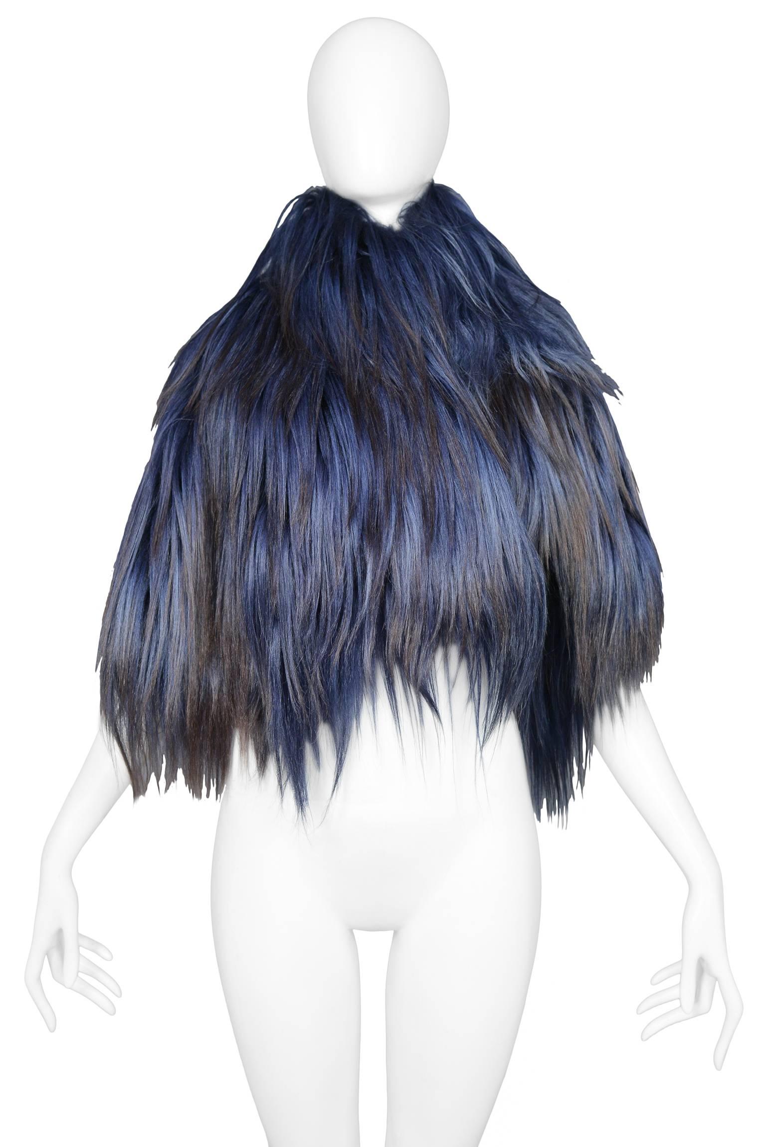 Vintage Ann Demeulemeester ombre blue and black goat fur vest. Runway piece from the Autumn / Winter 2011 Collection.

Fits like a size small or small medium. 
