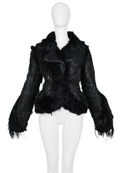 Christian Dior by John Galliano Black Yak & Shearling Coat Runway 2006