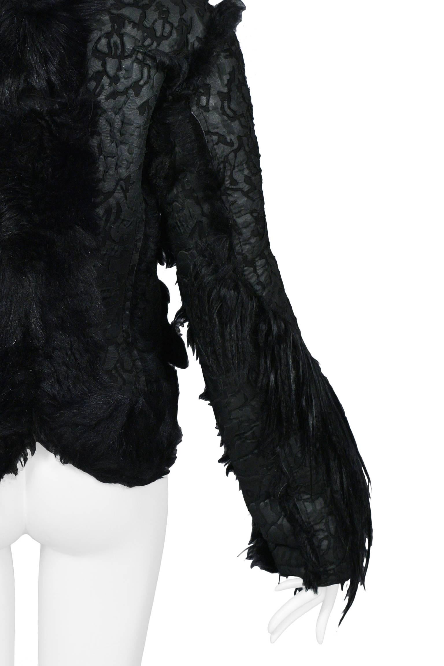 Women's Christian Dior by John Galliano Black Yak & Shearling Coat Runway 2006