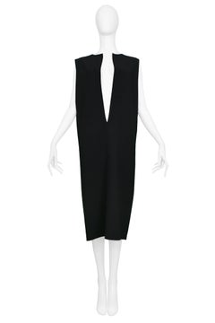 Rare Hermes By Martin Margiela Iconic Black V Dress 1998