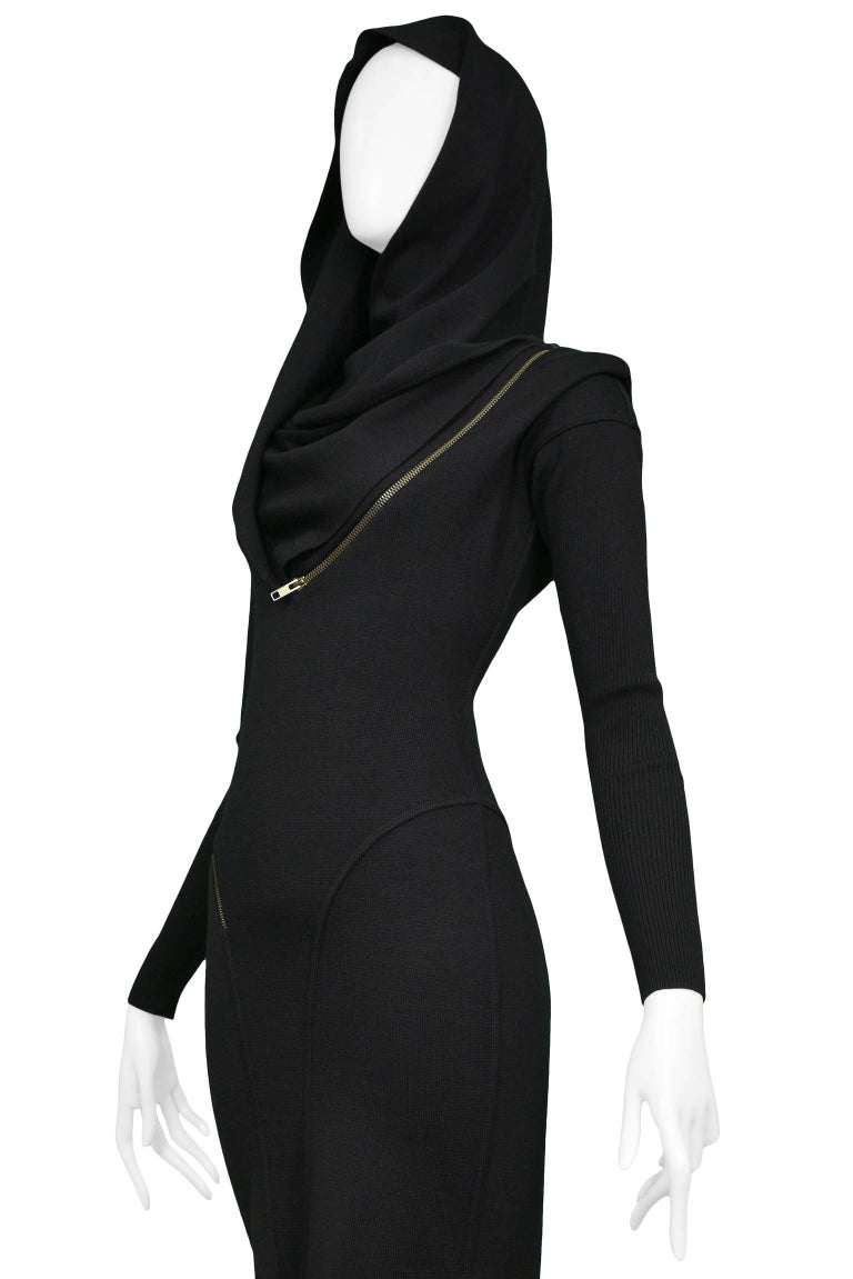 Iconic Azzedine Alaia Black Knit Zipper Dress 1986 - Museum Piece at ...