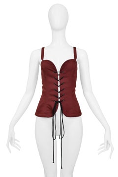 Vintage Yves Saint Laurent Lace Front Corset Top. Circa 1976.