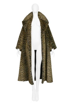 Iconic Alaia Leopard Faux Fur Coat 1991