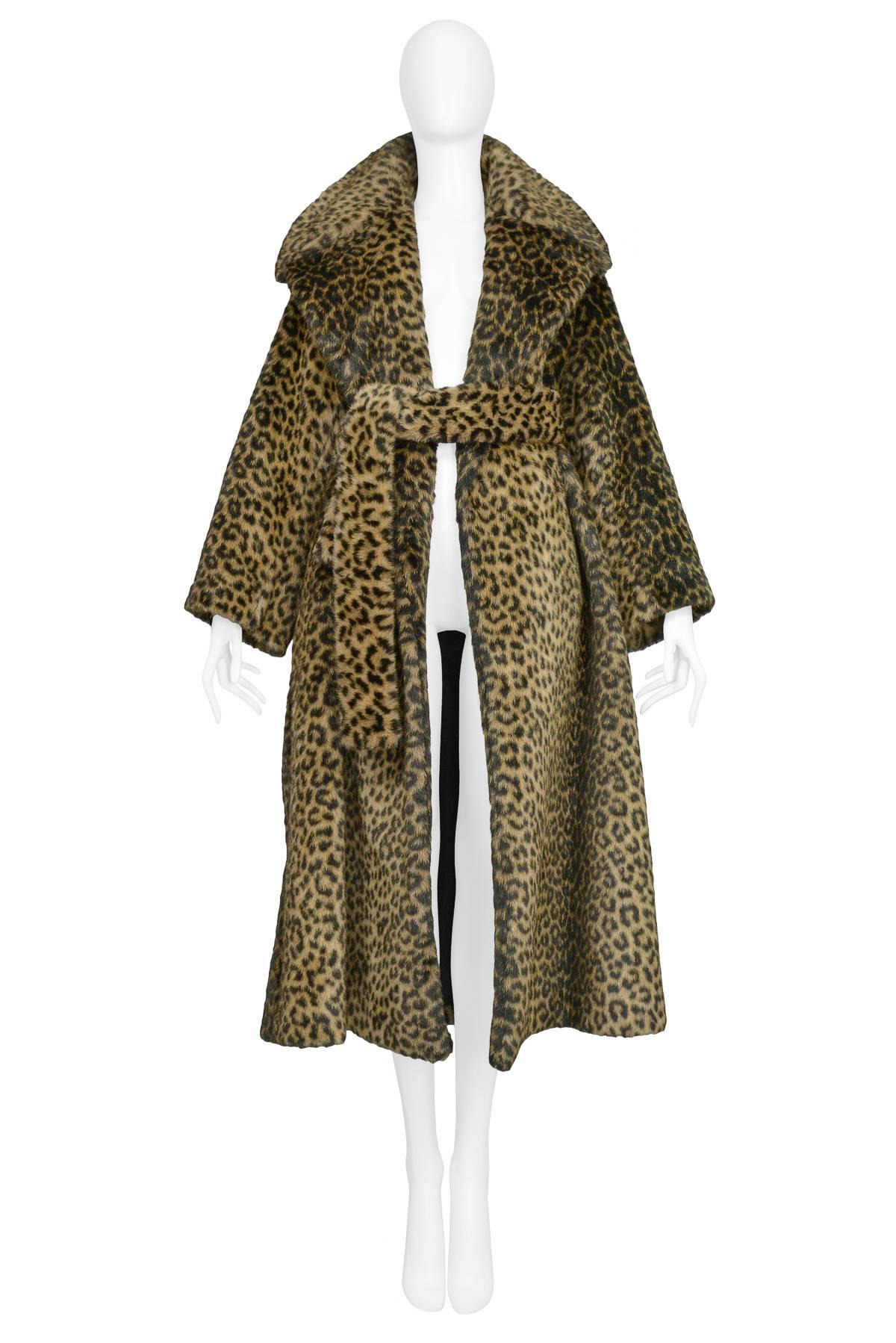 Black Iconic Alaia Leopard Faux Fur Coat 1991 
