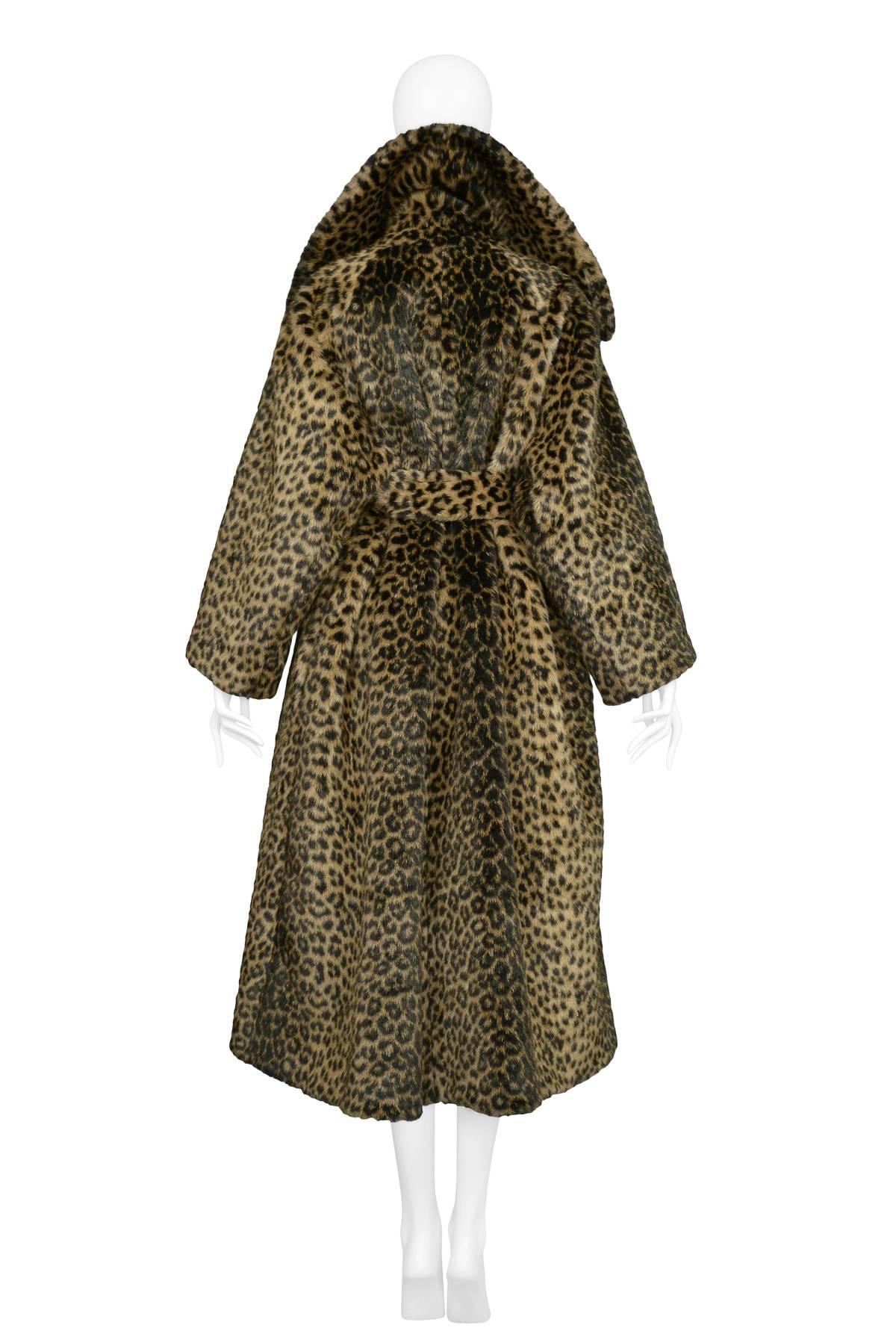 Iconic Alaia Leopard Faux Fur Coat 1991  In Excellent Condition In Los Angeles, CA