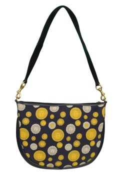 Gucci 1970s Canvas & Leather Sun Print Shoulder Bag