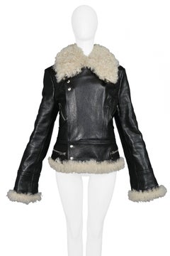 Balenciaga Leather and Goat Fur Motorcycle Jacket, A / W 2004
