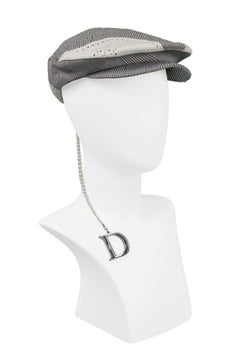Christian Dior Leather & Check Newsboy Cap