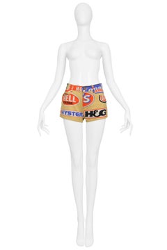 Vintage Hysteric Glamour 1990s Tan Logo Denim Shorts