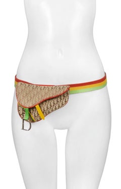 Vintage Christian Dior 2004 Rasta Mini Saddle Waist Bag