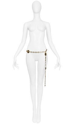 Vintage Gianni Versace Leather & Medusa Chain Belt