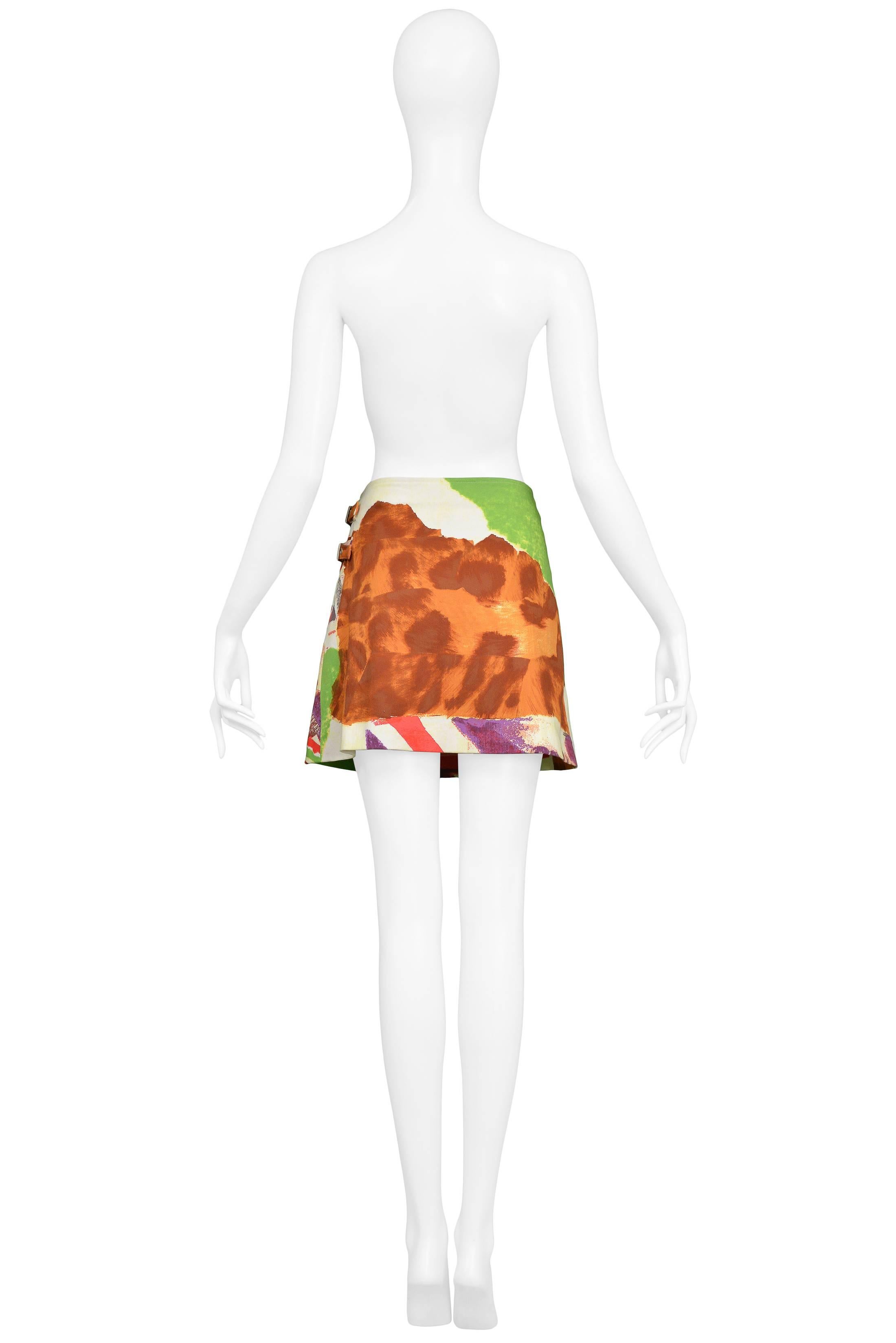 Brown John Galliano for Dior 2005 'Victim' Bondage Pleated Skirt