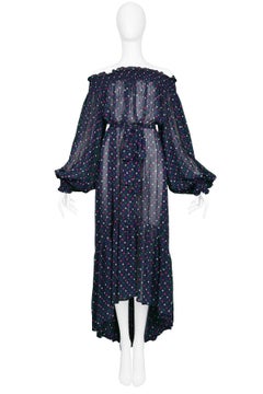 Yves Saint Laurent Vintage Polka Dot Peasant Dress, 1970s