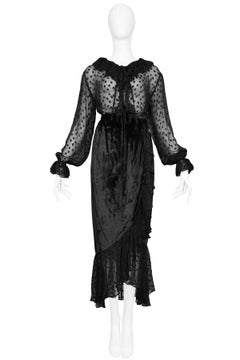 Yves Saint Laurent Vintage Polka Dot Ruffle Ensemble, 1980s