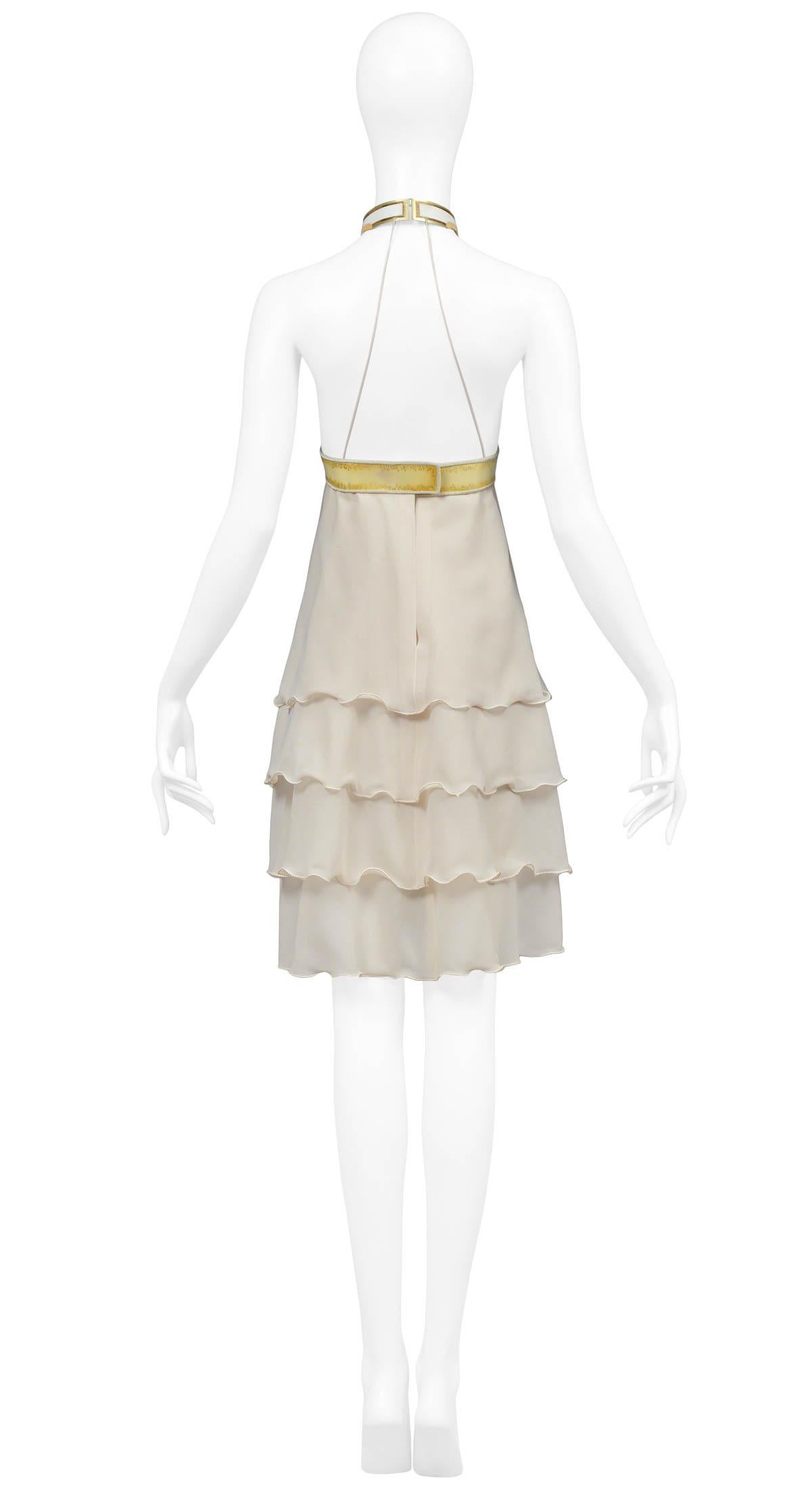 Jacques Cassia 1970's Metal Collar Dress In Excellent Condition For Sale In Los Angeles, CA