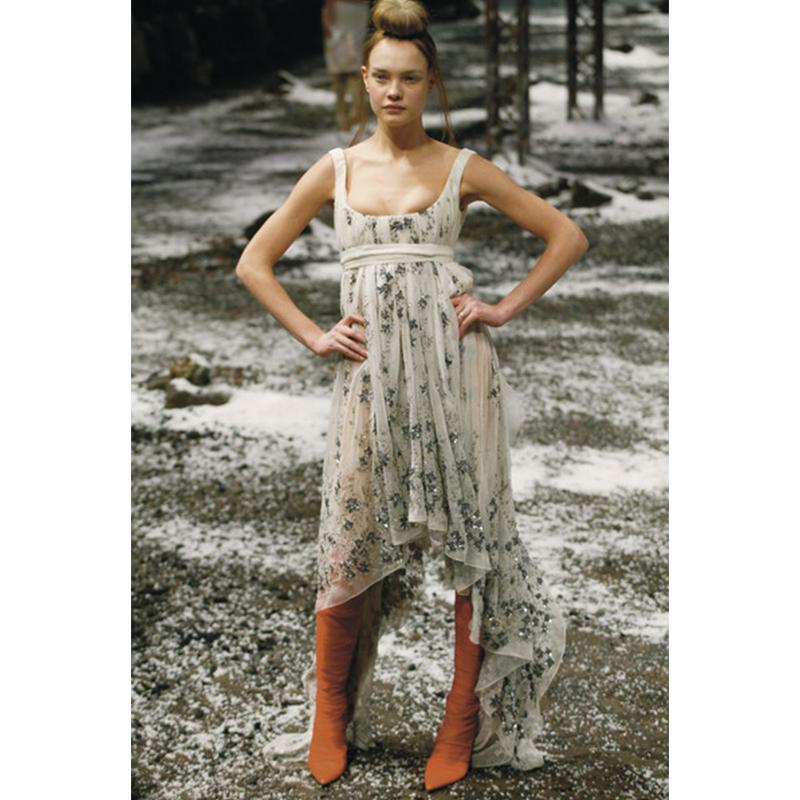 Gray Alexander McQueen Embroidered Runway Gown, 2003 