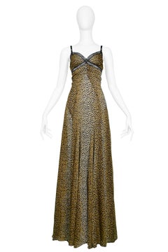 D&G by Dolce & Gabbana Leopard Lace Slip Gown
