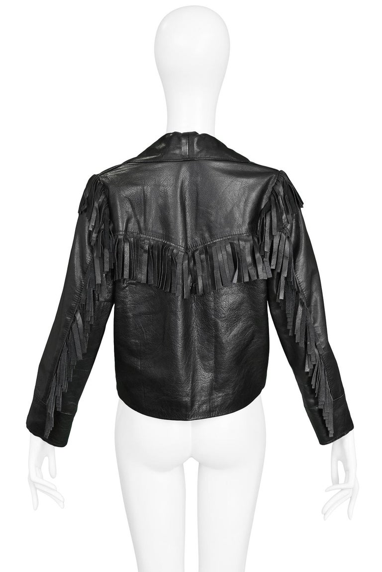 Maison Martin Margiela Black Leather Fringe Jacket at 1stDibs ...
