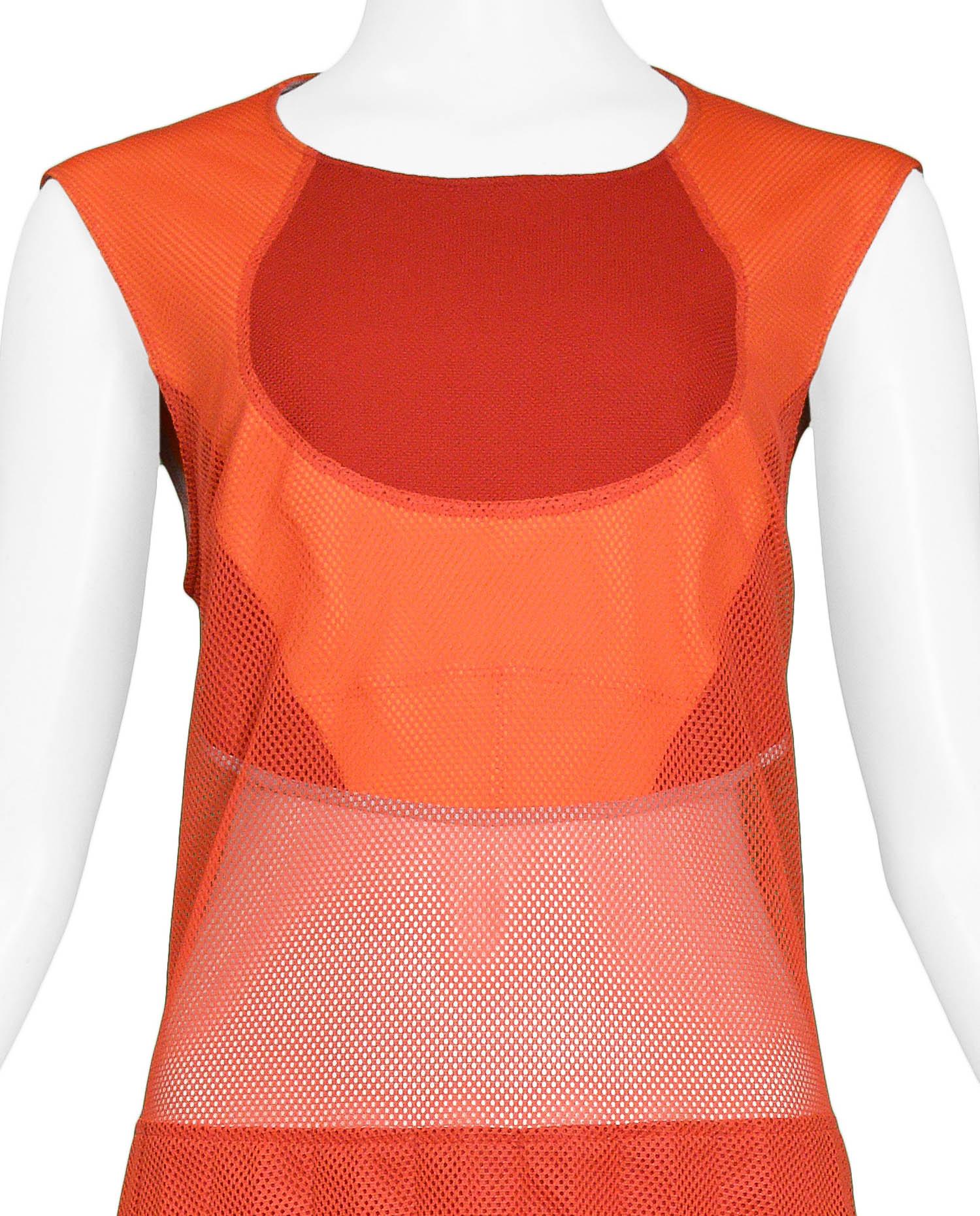 Junya Watanabe 2012 Orange & Red Athletic Dress In Excellent Condition In Los Angeles, CA