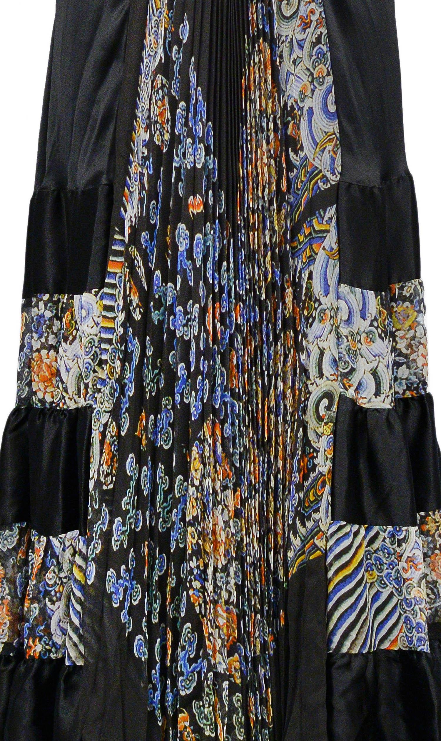 Women's Balenciaga by Nicolas Ghesquière Black and Floral Halter Gown, 2007 